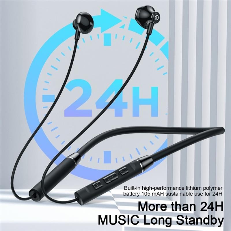 Premium QE08 HiFi Excellent Sound Quality Wireless Bluetooth 5.0 Noise Cancelling Earphone Magnetic Neckband With Mic